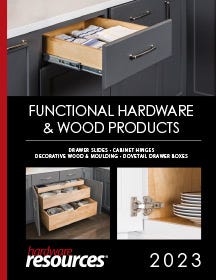Cover of the Functional Hardware & Wood Products Catalog by Hardware Resources.