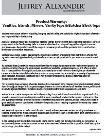 Product Warranty: Vanities