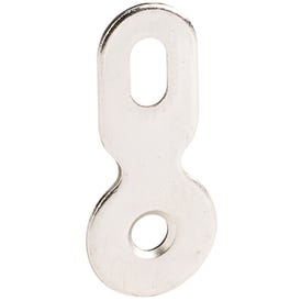 1-11/16" Bright Nickel Figure 8 Drawer Front Connecting Plate with Slotted Adjustment - Priced and Sold by the Thousand. Order 1 for 1,000 Pieces