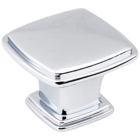 1-3/16" Overall Length Polished Chrome Square Milan 1 Cabinet Knob