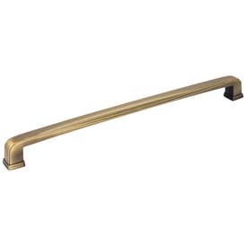 12" Center-to-Center Brushed Antique Brass Square Milan 1 Appliance Handle