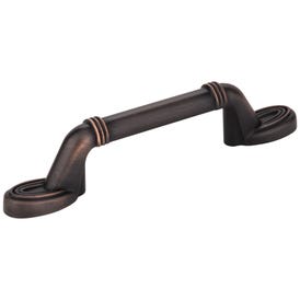 3" Center-to-Center Brushed Oil Rubbed Bronze Ringed Detail Vienna Cabinet Pull