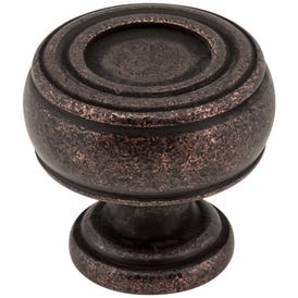 1-3/16" Diameter Distressed Oil Rubbed Bronze Barrel Bremen 2 Cabinet Knob