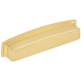 128 mm Center-to-Center Brushed Gold Square Renzo Cabinet Cup Pull