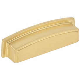 96 mm Center-to-Center Brushed Gold Square Renzo Cabinet Cup Pull