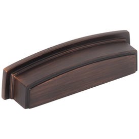 96 mm Center-to-Center Brushed Oil Rubbed Bronze Square Renzo Cabinet Cup Pull