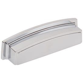 96 mm Center-to-Center Polished Chrome Square Renzo Cabinet Cup Pull