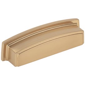 96 mm Center-to-Center Satin Bronze Square Renzo Cabinet Cup Pull