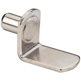 Bright Nickel 1/4" Pin Angled Shelf Support with 3/4" Arm - Priced and Sold by the Thousand. Order 1 for 1,000 Pieces