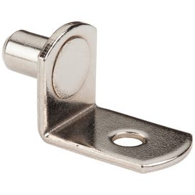 Bright Nickel 1/4" Pin Angled Shelf Support with 3/4" Arm and 1/8" Hole - Priced and Sold by the Thousand. Order 1 for 1,000 Pieces