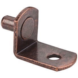 Antique Copper 5 mm Pin Angled Shelf Support with 3/4" Arm and 1/8" Hole - Priced and Sold by the Thousand. Order 1 for 1,000 Pieces