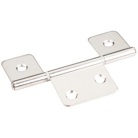 Bright Nickel 3-1/2" Three Leaf Fixed Pin Swaged Non-Mortise Hinge