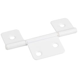 Bright White 3-1/2" Three Leaf Fixed Pin Swaged Non-Mortise Hinge