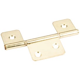 Polished Brass 3-1/2" Three Leaf Fixed Pin Swaged Non-Mortise Hinge
