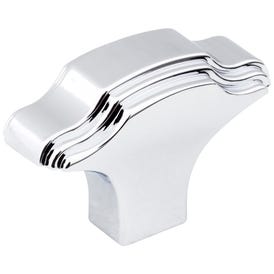 1-11/16" Overall Length Polished Chrome Oblong Maybeck Cabinet Knob