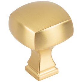 1-1/8" Overall Length Brushed Gold Square Audrey Cabinet Knob