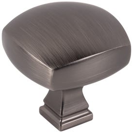 1-3/8" Overall Length Brushed Pewter Square Audrey Cabinet Knob