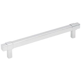 160 mm Center-to-Center Polished Chrome Square Zane Cabinet Pull