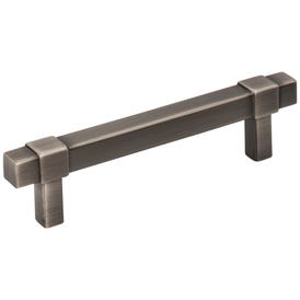 96 mm Center-to-Center Brushed Pewter Square Zane Cabinet Pull