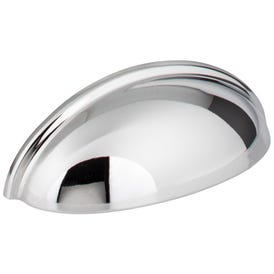3" Center-to-Center Polished Chrome Florence Cabinet Cup Pull