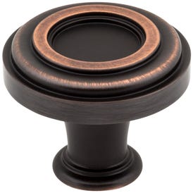 1-3/8" Diameter Brushed Oil Rubbed Bronze Ring Lafayette Cabinet Knob