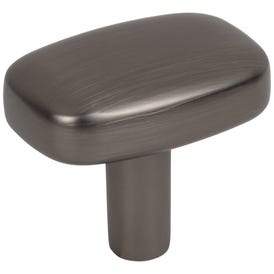1-1/2" Rounded Rectangle Overall Length Brushed Pewter Loxley Cabinet Knob