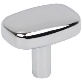 1-1/2" Rounded Rectangle Overall Length Polished Chrome Loxley Cabinet Knob
