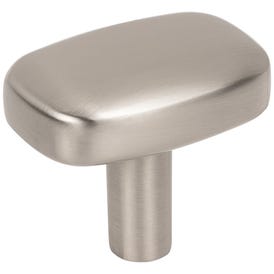 1-1/2" Rounded Rectangle Overall Length Satin Nickel Loxley Cabinet Knob
