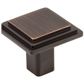 1-1/4" Overall Length Brushed Oil Rubbed Bronze Square Calloway Cabinet Knob