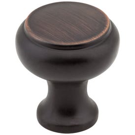 1-3/16" Diameter Brushed Oil Rubbed Bronze Button Westbury Cabinet Knob