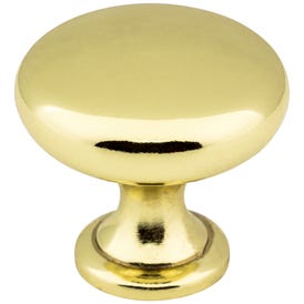 1-3/16" Diameter Polished Brass Madison Cabinet Mushroom Knob
