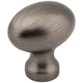 1-3/16" Overall Length Brushed Pewter Football Bordeaux Cabinet Knob