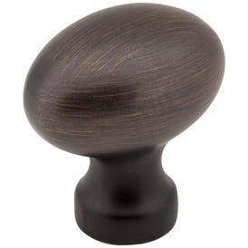 1-3/16" Overall Length Brushed Oil Rubbed Bronze Football Bordeaux Cabinet Knob