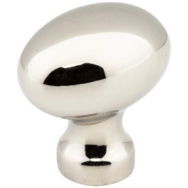 1-3/16" Overall Length Polished Nickel Football Bordeaux Cabinet Knob