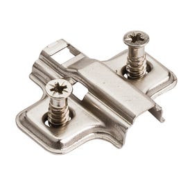 Standard Duty 3 mm Non-Cam Adjustable Steel Plate with Euro Screws for 500 Series Euro Hinges