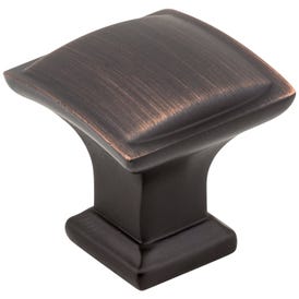 1-1/4" Overall Length Brushed Oil Rubbed Bronze Square Annadale Cabinet Knob
