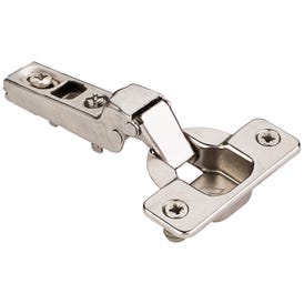 110° Partial Overlay Screw Adjustable Standard Duty Hinge with Press-in 8 mm Dowels