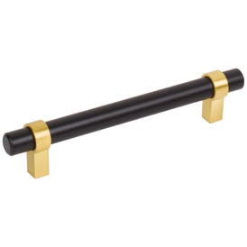 128 mm Center-to-Center Matte Black with Brushed Gold Key Grande Cabinet Bar Pull