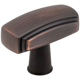 1-9/16" Overall Length Brushed Oil Rubbed Bronze Rectangle Delgado Cabinet Knob