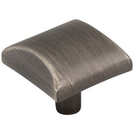 1-1/8" Overall Length Brushed Pewter Square Glendale Cabinet Knob