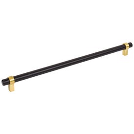 319 mm Center-to-Center Matte Black with Brushed Gold Key Grande Cabinet Bar Pull