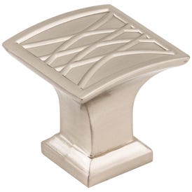 1-1/4" Overall Length Square Geometric Pattern Aberdeen Cabinet Knob