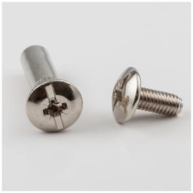 2 Piece Nickel Plated Connector Bolt for 8 mm Drilling and 31 mm - 41 mm Panel Thickness - Bag of 400