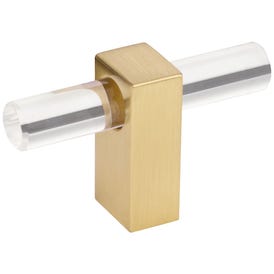 2-3/8" Overall Length Brushed Gold Spencer "T" Knob