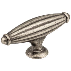 2-5/8" Distressed Pewter Glenmore Cabinet "T" Knob