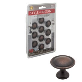 1-1/8" Diameter Brushed Oil Rubbed Bronze Button Watervale Retail Packaged Cabinet Mushroom Knob