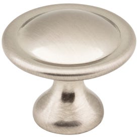 1-1/8" Diameter Satin Nickel Button Watervale Cabinet Mushroom Knob