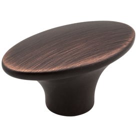 1-7/8" Overall Length Brushed Oil Rubbed Bronze Oval Hudson Cabinet Knob