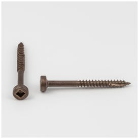 #6 x 1 1/2" Clear Brown Wax Face Frame Square Drive Type 17 Fine Thread Screw Sold by the Keg. Order 7 for a Keg of 7,000 Screws