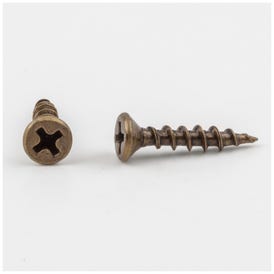 #6 x 3/4" Antique Brass Phillips Drive Coarse Thread Flat Head Screw Sold by the Keg. Order 20 for a Keg of 20,000 Screws